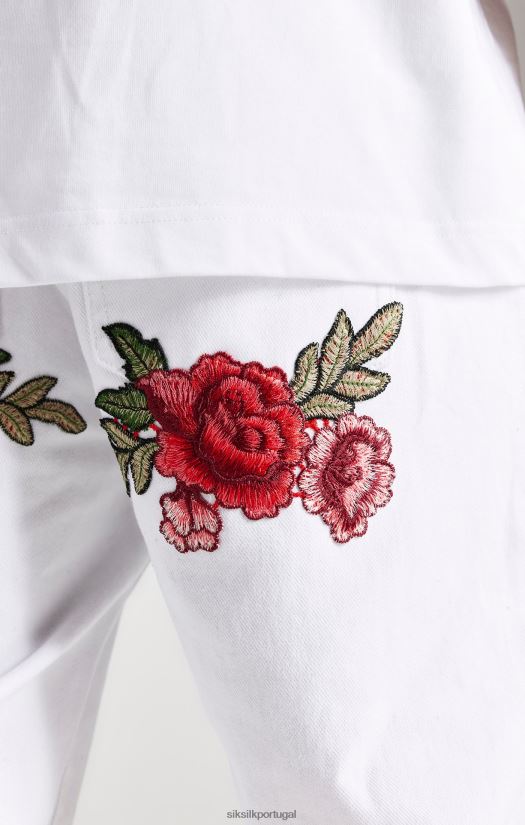 homens vestuário 6884ZR550 SikSilk jeans branco rosa corte reto