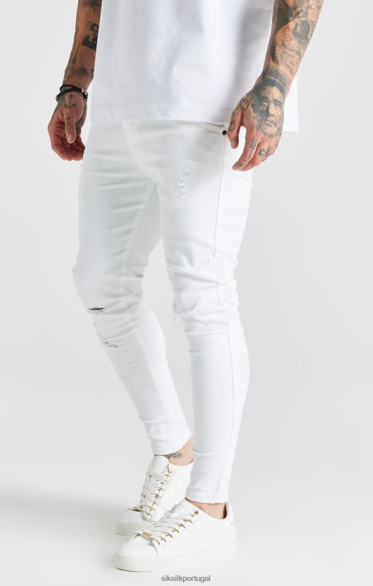 homens vestuário 6884ZR553 SikSilk calça jeans skinny branca essencial