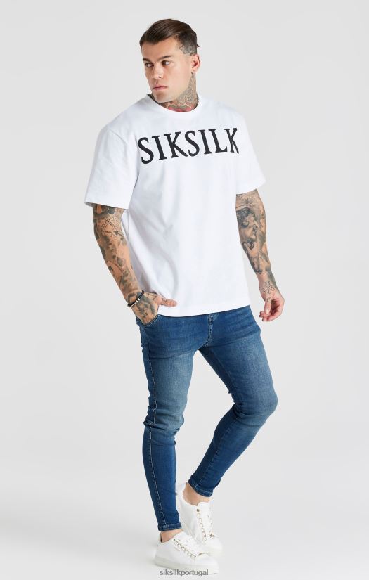 homens vestuário 6884ZR556 SikSilk calça jeans skinny azul lavada