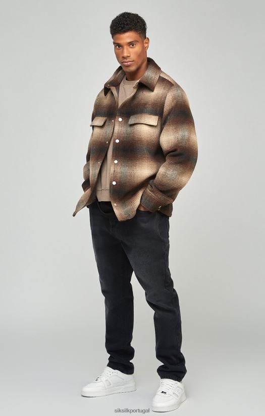 homens vestuário 6884ZR560 SikSilk calça jeans preta com corte reto