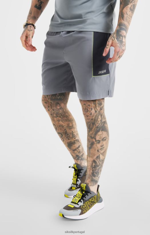 homens vestuário 6884ZR565 SikSilk short esportivo cinza marga