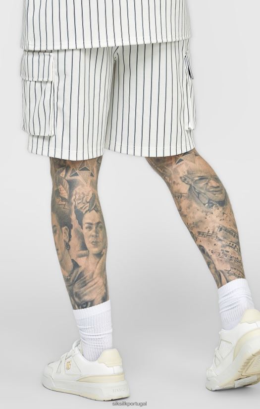 homens vestuário 6884ZR568 SikSilk short cargo de basquete aniversário cru