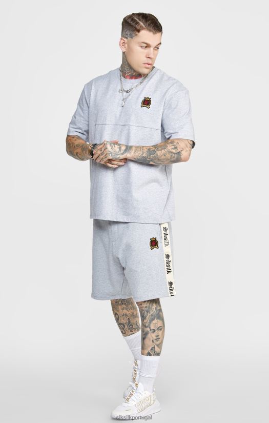 homens vestuário 6884ZR569 SikSilk short cinza com fita lateral gótica