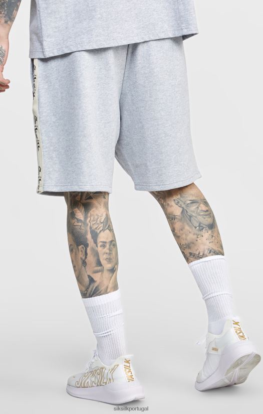 homens vestuário 6884ZR569 SikSilk short cinza com fita lateral gótica