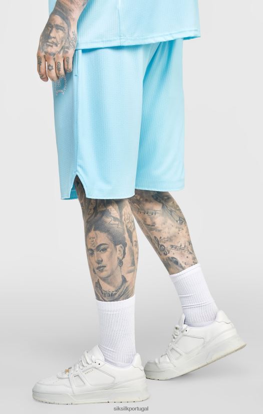 homens vestuário 6884ZR575 SikSilk short de malha azul solto