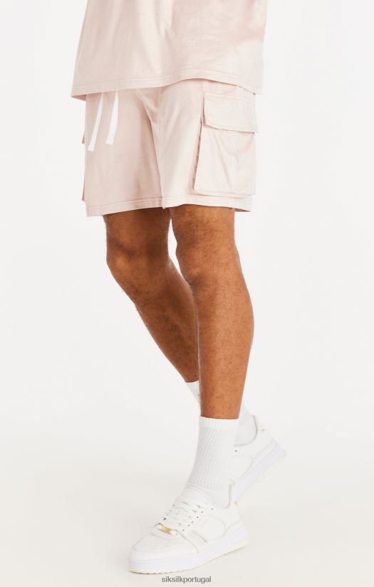 homens vestuário 6884ZR579 SikSilk shorts cargo em camurça stretch - rosa
