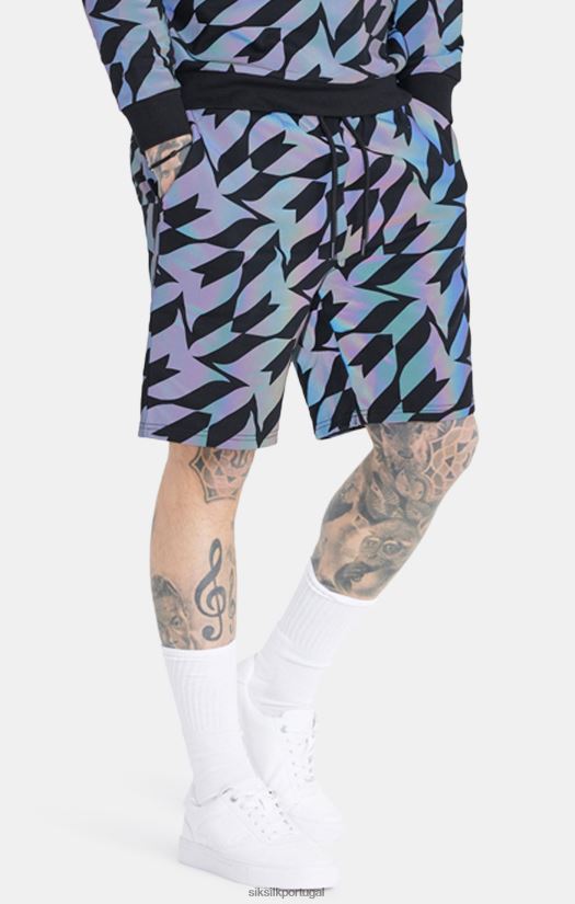 homens vestuário 6884ZR580 SikSilk x short messi preto iridescente