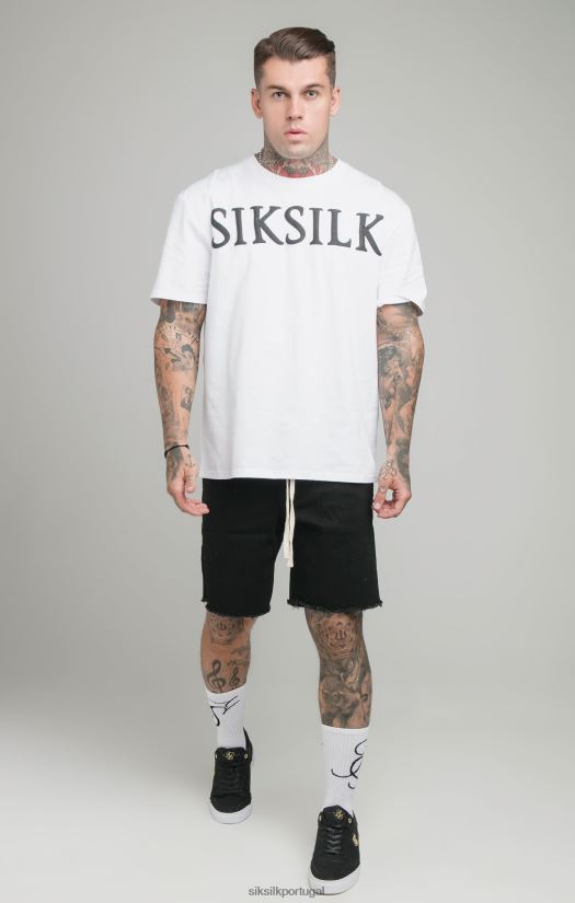 homens vestuário 6884ZR582 SikSilk short jeans relaxado com bainha crua preta