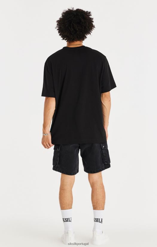 homens vestuário 6884ZR598 SikSilk short cargo jeans preto