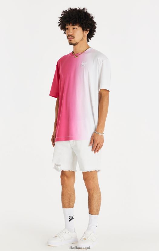 homens vestuário 6884ZR600 SikSilk short jeans desgastado branco com bainha crua