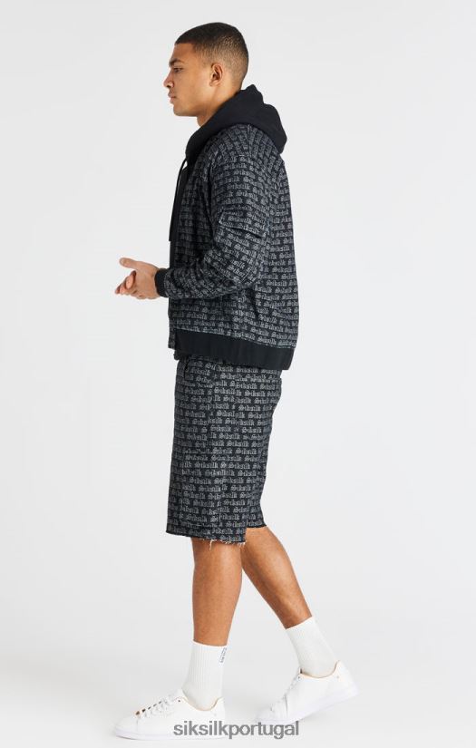 homens vestuário 6884ZR604 SikSilk short cargo jeans jacquard preto