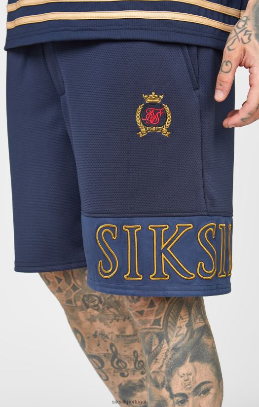 homens vestuário 6884ZR607 SikSilk short relaxado bordado marinho