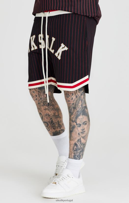 homens vestuário 6884ZR609 SikSilk short de basquete clássico retrô preto