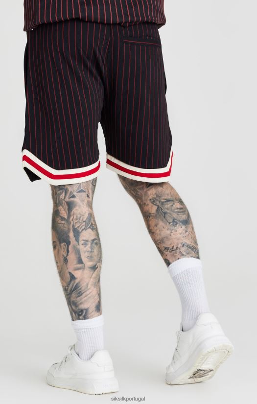 homens vestuário 6884ZR609 SikSilk short de basquete clássico retrô preto