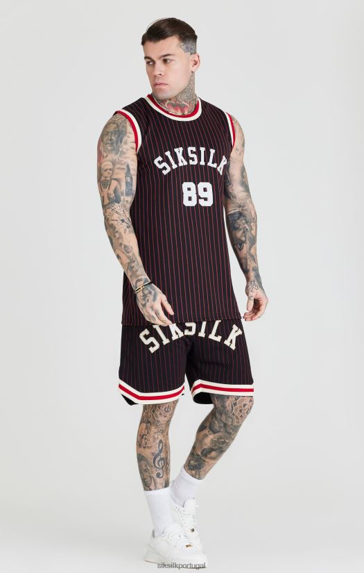 homens vestuário 6884ZR609 SikSilk short de basquete clássico retrô preto