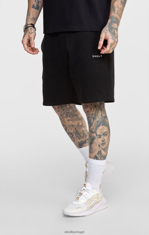 homens vestuário 6884ZR610 SikSilk short jogger preto com faixa na cintura