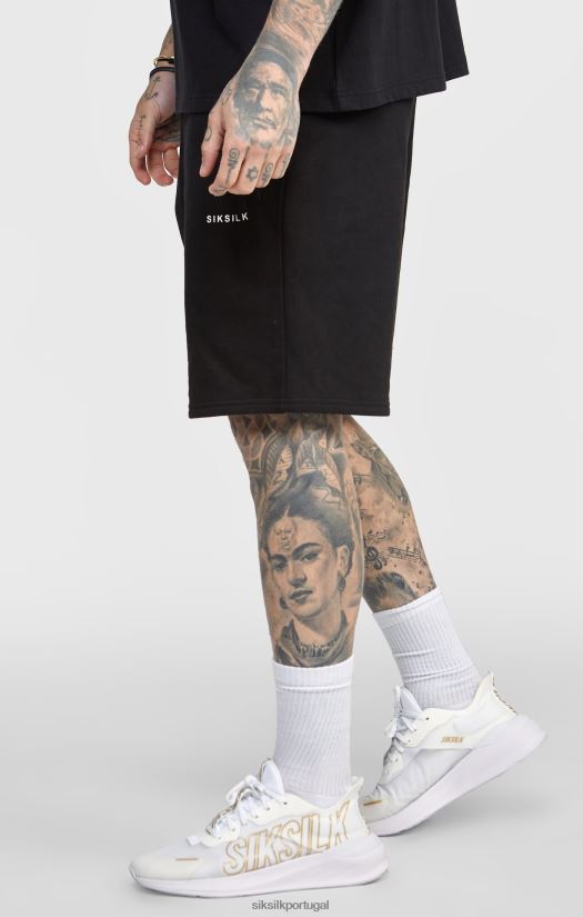 homens vestuário 6884ZR610 SikSilk short jogger preto com faixa na cintura
