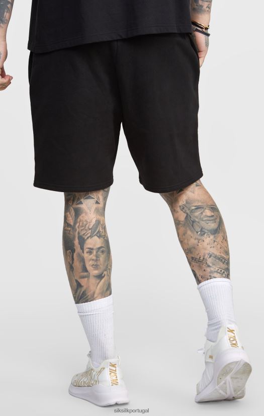 homens vestuário 6884ZR610 SikSilk short jogger preto com faixa na cintura