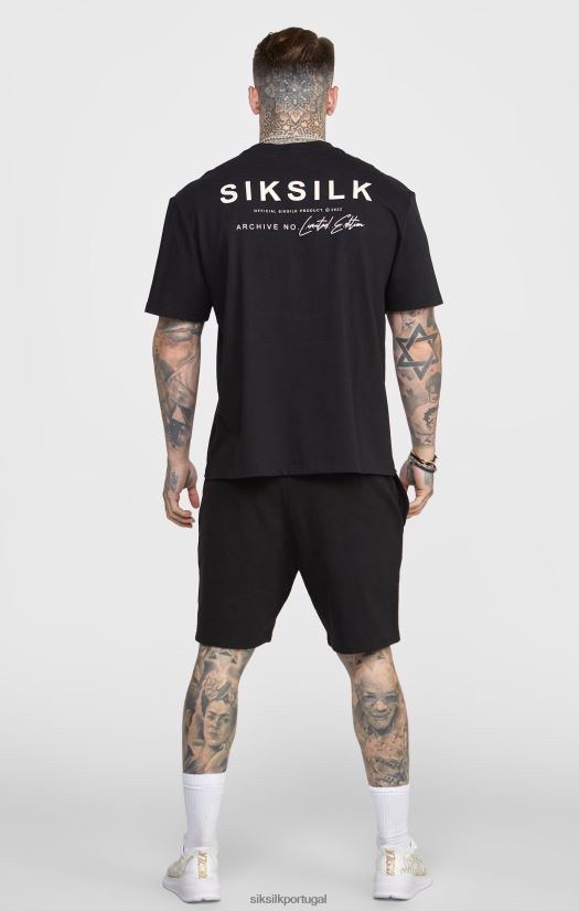 homens vestuário 6884ZR610 SikSilk short jogger preto com faixa na cintura