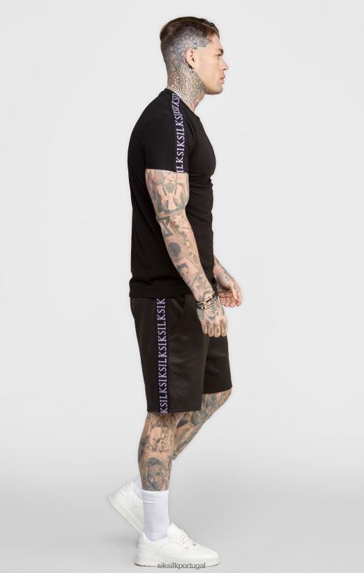 homens vestuário 6884ZR611 SikSilk short preto com fita