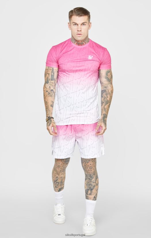 homens vestuário 6884ZR614 SikSilk short de natação com logo rosa desbotado