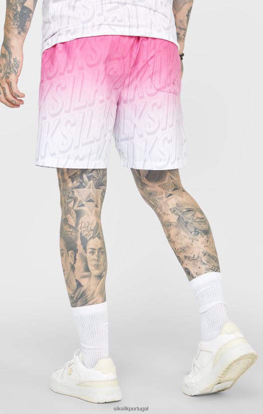 homens vestuário 6884ZR614 SikSilk short de natação com logo rosa desbotado