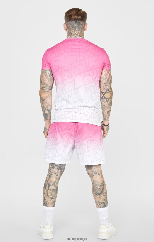 homens vestuário 6884ZR614 SikSilk short de natação com logo rosa desbotado