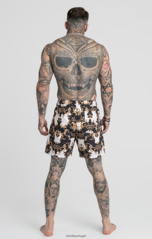 homens vestuário 6884ZR615 SikSilk short de natação veneziano preto e branco