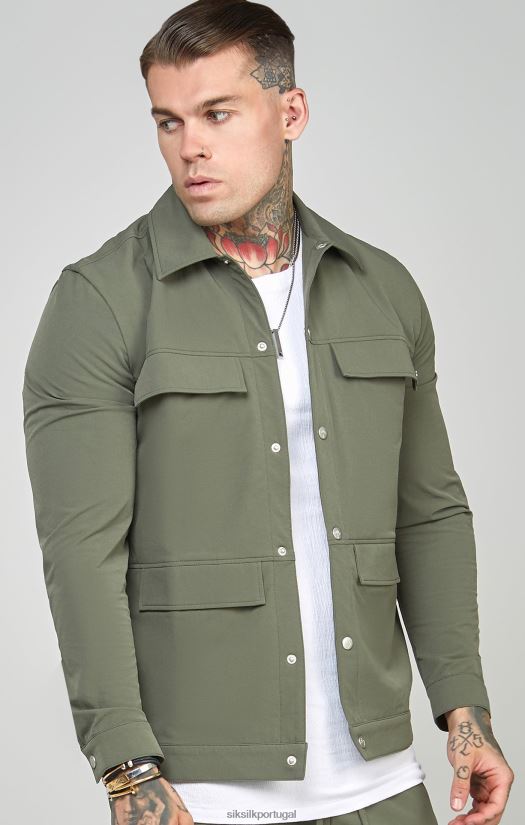 homens vestuário 6884ZR465 SikSilk camiseta utilitária cáqui