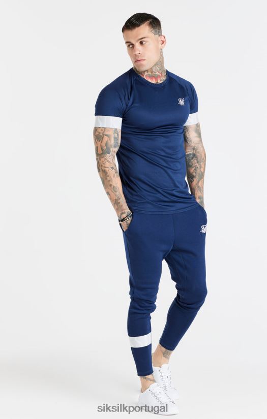 homens vestuário 6884ZR369 SikSilk camiseta com punho elástico marinho