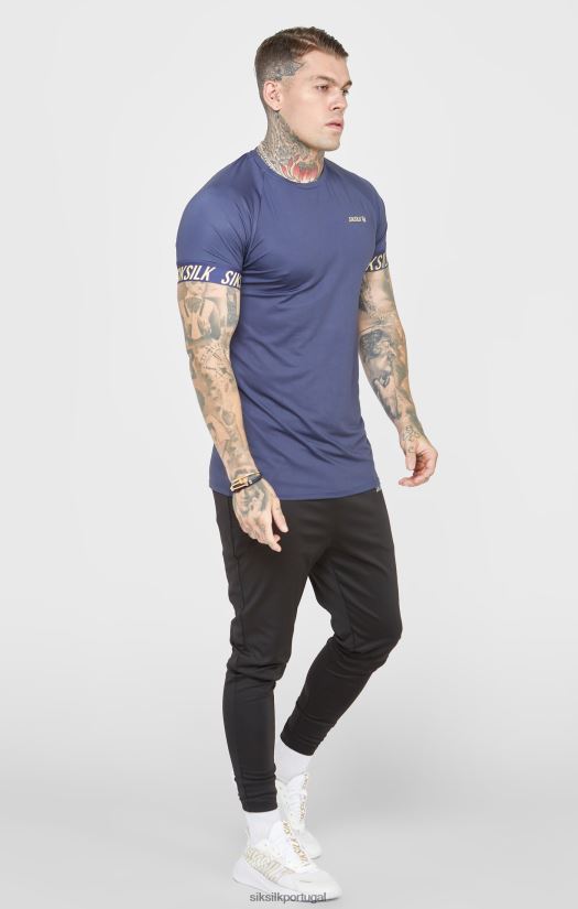 homens vestuário 6884ZR371 SikSilk camiseta esportiva azul marinho