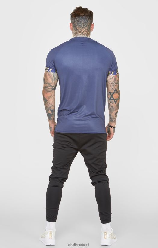 homens vestuário 6884ZR371 SikSilk camiseta esportiva azul marinho