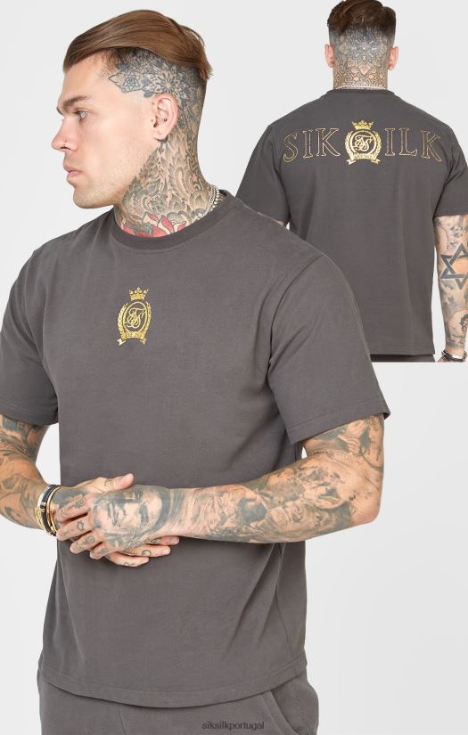 homens vestuário 6884ZR375 SikSilk camiseta preta em folha