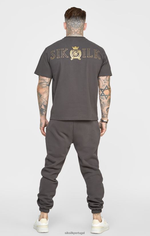 homens vestuário 6884ZR375 SikSilk camiseta preta em folha