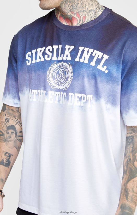 homens vestuário 6884ZR384 SikSilk camiseta desbotada com gráfico marinho