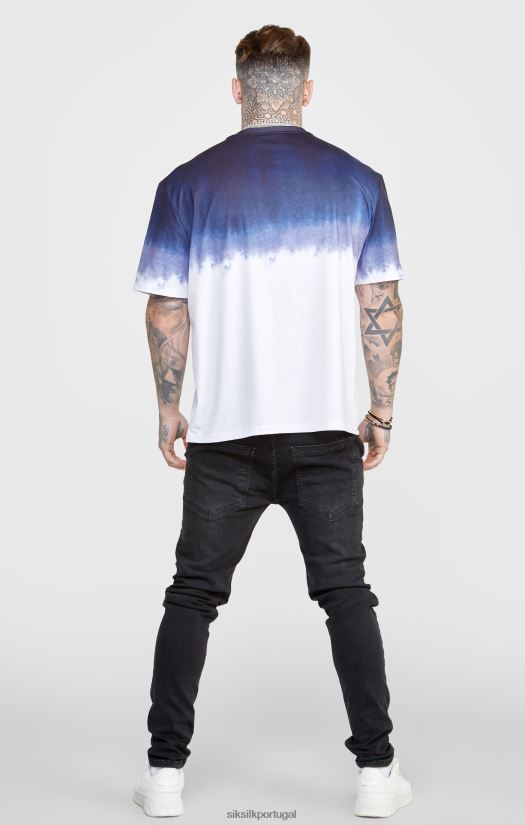 homens vestuário 6884ZR384 SikSilk camiseta desbotada com gráfico marinho