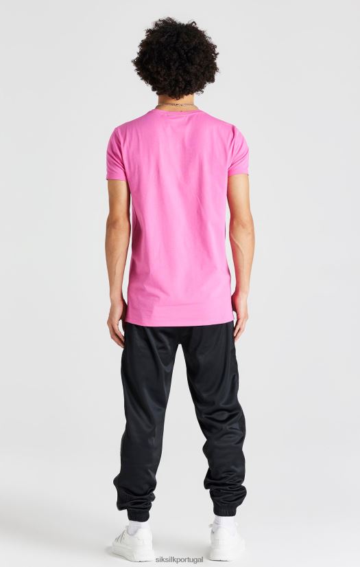 homens vestuário 6884ZR395 SikSilk camiseta rosa de manga curta com ajuste muscular