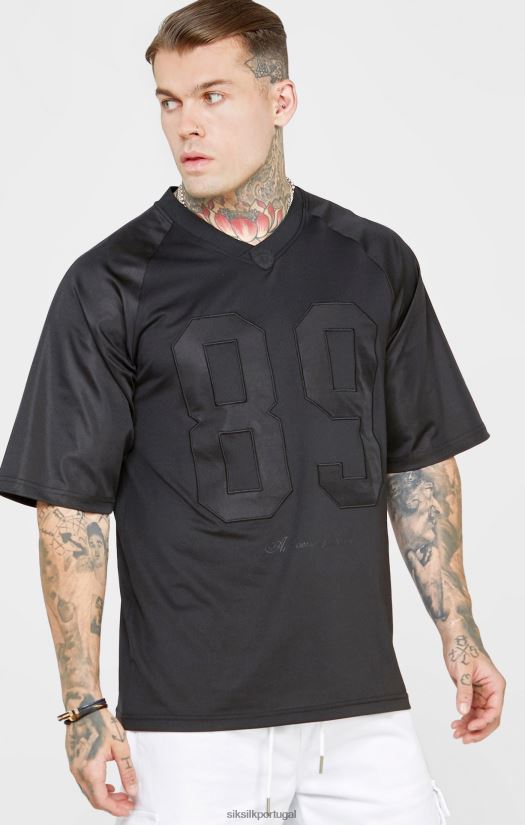 homens vestuário 6884ZR402 SikSilk camiseta preta grande de manga curta