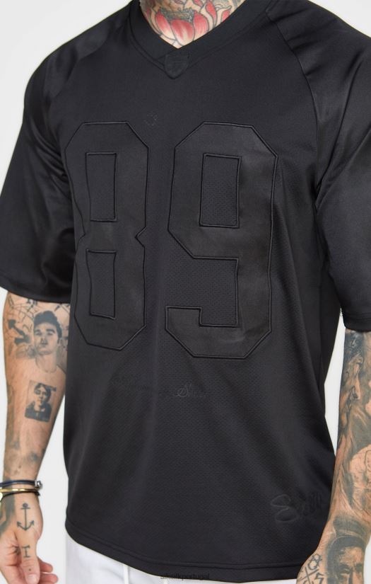 homens vestuário 6884ZR402 SikSilk camiseta preta grande de manga curta