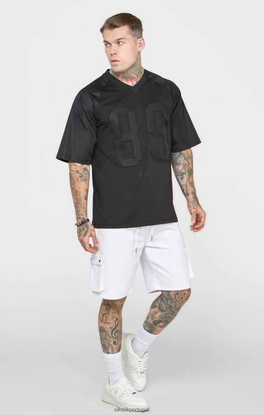 homens vestuário 6884ZR402 SikSilk camiseta preta grande de manga curta