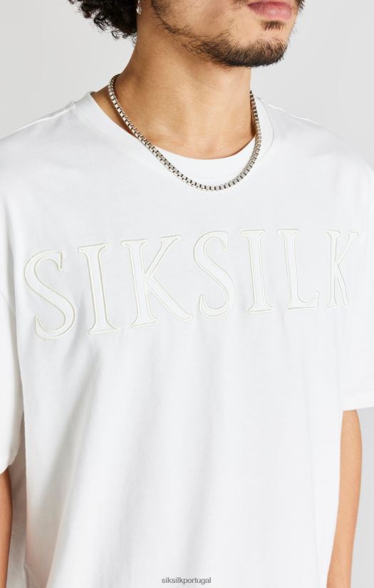 homens vestuário 6884ZR404 SikSilk camiseta oversized com logo bege