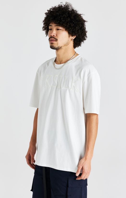 homens vestuário 6884ZR404 SikSilk camiseta oversized com logo bege