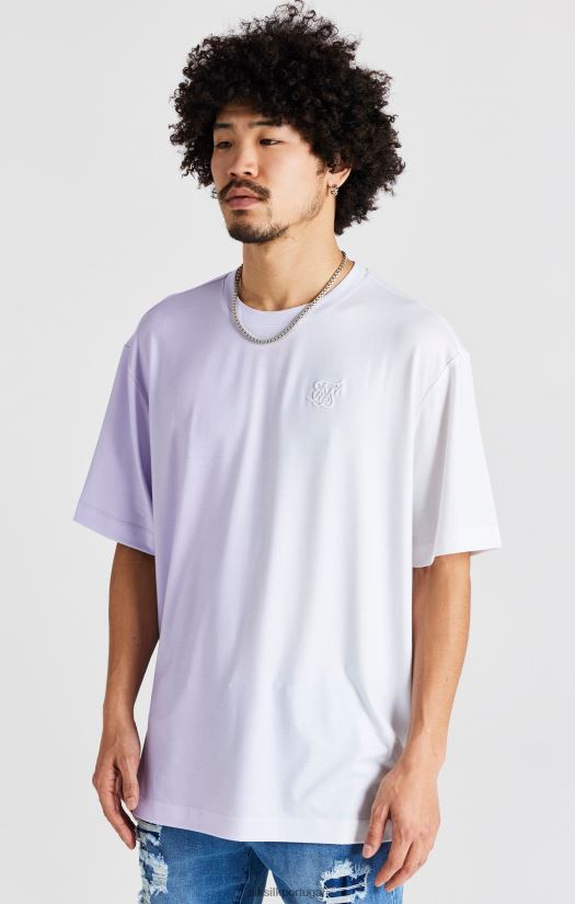 homens vestuário 6884ZR405 SikSilk camiseta manga curta oversized com estampa roxa