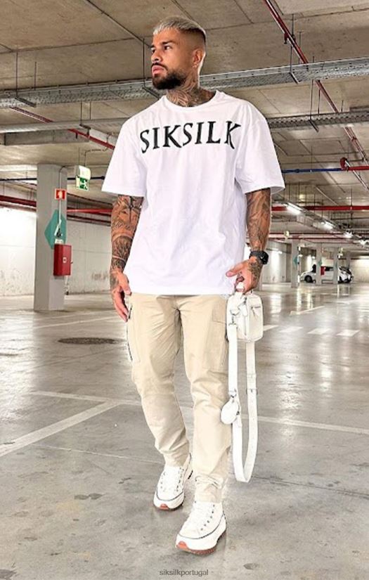 homens vestuário 6884ZR406 SikSilk camiseta branca folgada