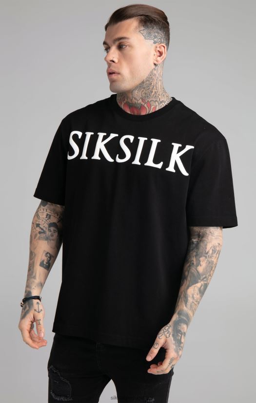 homens vestuário 6884ZR407 SikSilk camiseta preta folgada