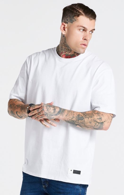 homens vestuário 6884ZR410 SikSilk camiseta branca grande