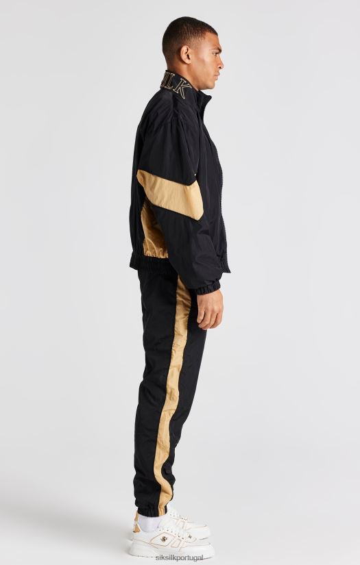 homens vestuário 6884ZR468 SikSilk jaqueta bomber preta com painéis