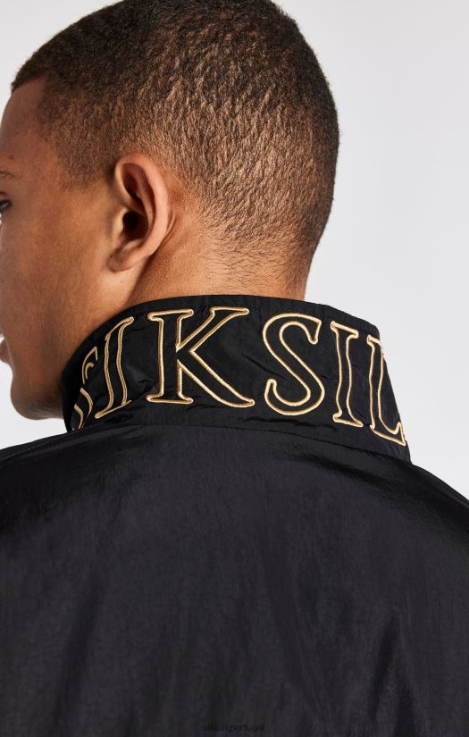 homens vestuário 6884ZR468 SikSilk jaqueta bomber preta com painéis