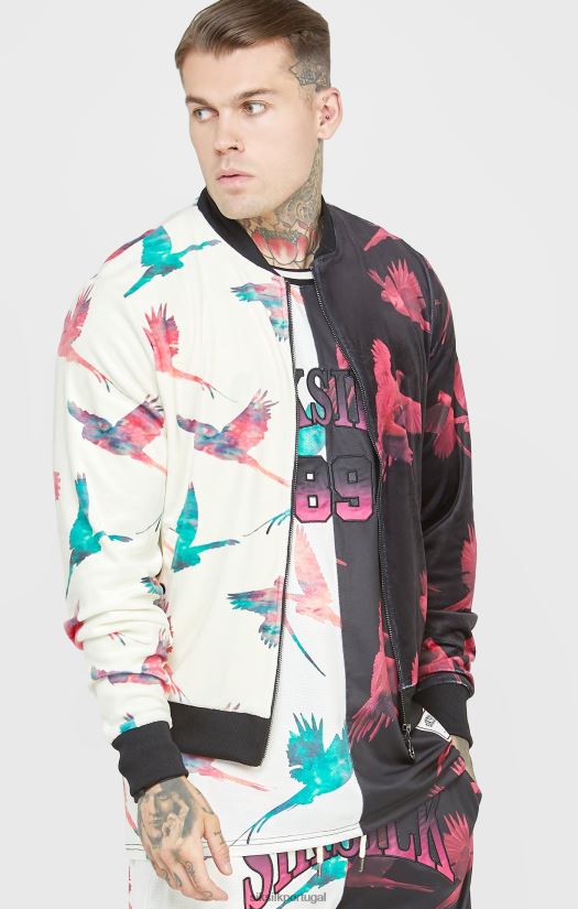 homens vestuário 6884ZR469 SikSilk jaqueta bomber com estampa crua