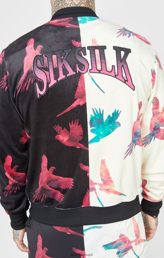homens vestuário 6884ZR469 SikSilk jaqueta bomber com estampa crua
